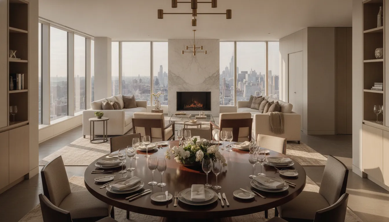 Luxury apartment staff planning discreet penthouse service